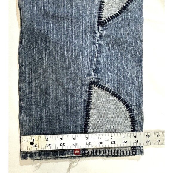 Vtg Ecko Unltd Jeans Sz. 32 Med. Blue Wash Denim Patch Y2K Baggy Fit  Red Hook - Picture 15 of 16